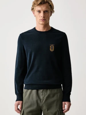 Aeronautica Militare sweter męski bawełniany granatowy