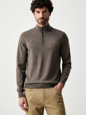 Aeronautica Militare sweter męski wełniany brązowy