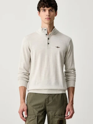 Aeronautica Militare sweter męski wełniany szary