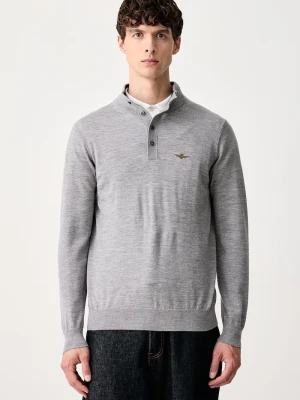 Aeronautica Militare sweter męski wełniany szary