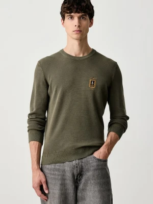Aeronautica Militare sweter męski z bawełną zielony