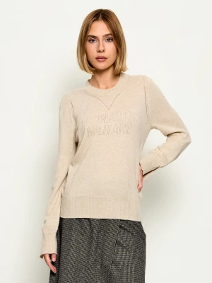 Aeronautica Militare Sweter | Regular Fit | z dodatkiem wełny i kaszmiru beżowy