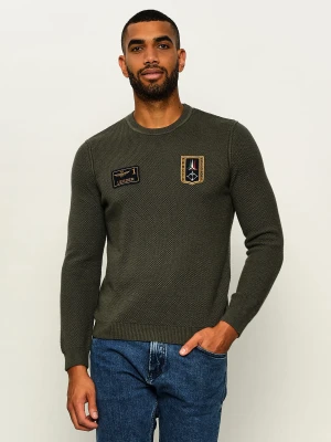 Aeronautica Militare Sweter | Regular Fit | z dodatkiem wełny zielony