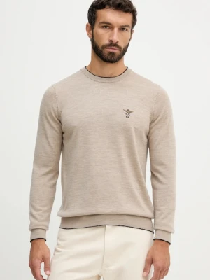 Aeronautica Militare sweter wełniany męski kolor beżowy MA1567UL00415