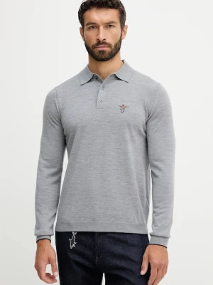 Aeronautica Militare sweter wełniany męski kolor szary lekki MA1607UL00415