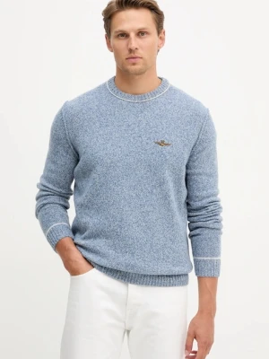 Aeronautica Militare sweter z wełną męski kolor niebieski MA1608UL00924