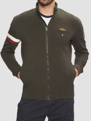 AERONAUTICA MILITARE Szarozielona bluza męska With Tricolor Insert, Rozmiar XXL