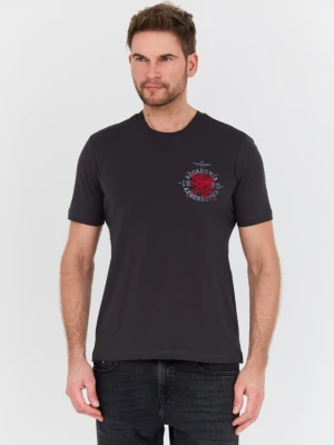 AERONAUTICA MILITARE Szary bawełniany męski t-shirt M.C., Rozmiar XL