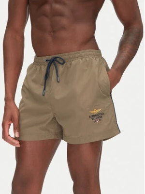 Aeronautica Militare Szorty kąpielowe 251BW223CT2967 Khaki Regular Fit