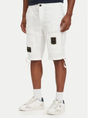 Aeronautica Militare Szorty materiałowe 261BE0041UCT01122 Biały Regular Fit