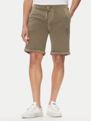 Aeronautica Militare Szorty sportowe 251BF016F583 Khaki Regular Fit