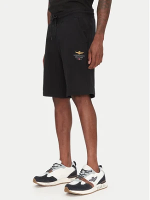 Aeronautica Militare Szorty sportowe 251BF017F459 Czarny Regular Fit