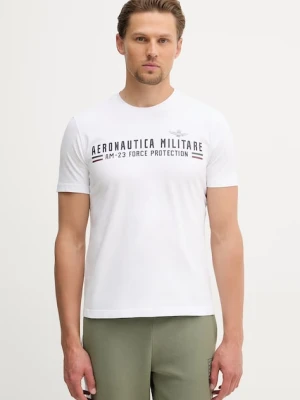 Aeronautica Militare T-shirt basic męski bawełniany biały