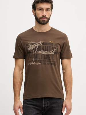Aeronautica Militare t-shirt bawełniany brązowy