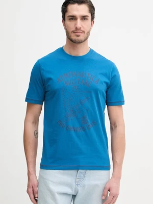 Aeronautica Militare t-shirt bawełniany niebieski