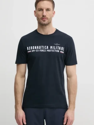 Aeronautica Militare t-shirt bawełniany kolor granatowy z nadrukiem TS1942J538
