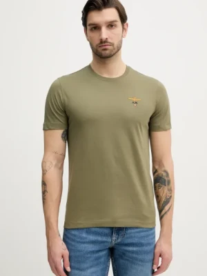 Aeronautica Militare t-shirt bawełniany kolor zielony z aplikacją TS1580J372