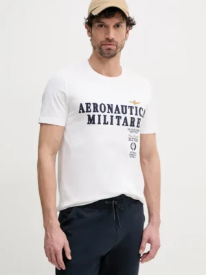 Zdjęcie produktu Aeronautica Militare t-shirt bawełniany męski kolor beżowy z aplikacją TS2401J592