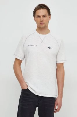 Aeronautica Militare t-shirt bawełniany męski kolor biały gładki TS2199J628