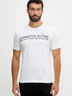 Aeronautica Militare t-shirt bawełniany męski kolor biały z nadrukiem TS1942UJ00538