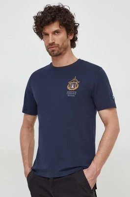 Aeronautica Militare t-shirt bawełniany męski kolor granatowy z aplikacją TS2220J641