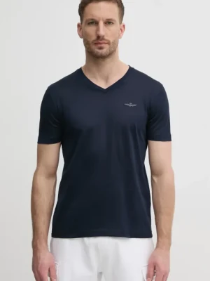 Aeronautica Militare t-shirt bawełniany męski kolor granatowy z aplikacją TS2418J683