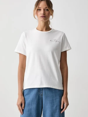 Aeronautica Militare T-shirt damski bawełniany z elastanem biały