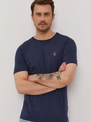 Aeronautica Militare T-shirt lounge męski kolor granatowy gładki AM1UTI001