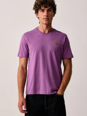 Aeronautica Militare T-shirt męski bawełniany fioletowy