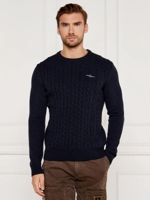 Aeronautica Militare Wełniany sweter | Regular Fit granatowy