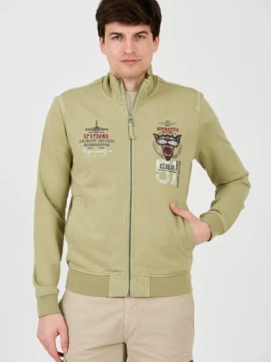 AERONAUTICA MILITARE Zielona męska bluza Embroidered 51st, Rozmiar M