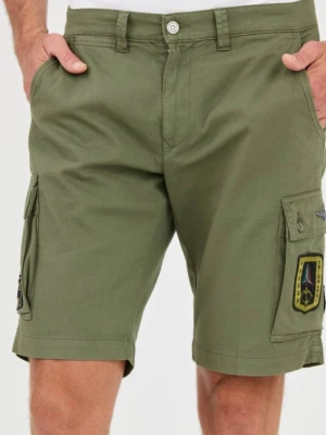 AERONAUTICA MILITARE Zielone męskie bermudy Frecce Tricolori, Rozmiar L