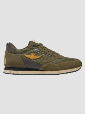 AERONAUTICA MILITARE Zielone sneakersy męskie Am With Eagle Crest