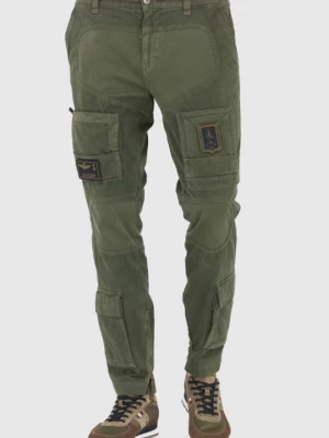 AERONAUTICA MILITARE Zielone spodnie bojówki męskie