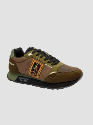 AERONAUTICA MILITARE Zielono-brązowe sneakersy męskie, Rozmiar 46