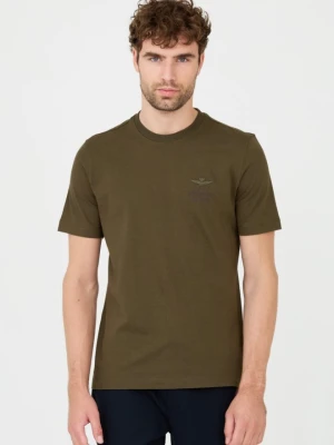 AERONAUTICA MILITARE Zielony bawełniany męski t-shirt, Rozmiar L