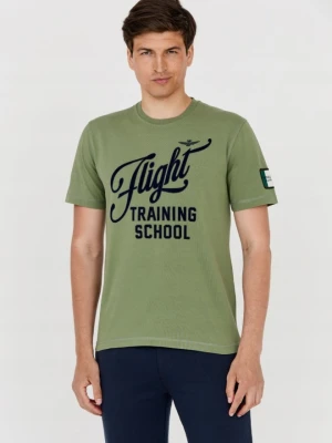 AERONAUTICA MILITARE Zielony bawełniany t-shirt męski, Rozmiar XL