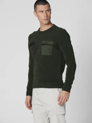AERONAUTICA MILITARE Zielony sweter męski 242MA1515L539, Rozmiar 3XL