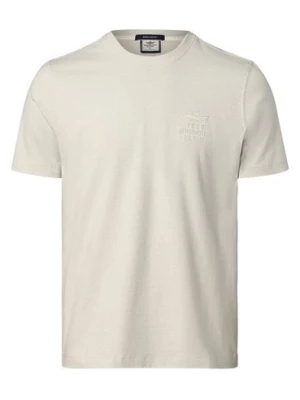 Aeronautica T-shirt męski Mężczyźni Bawełna beżowy|szary jednolity,