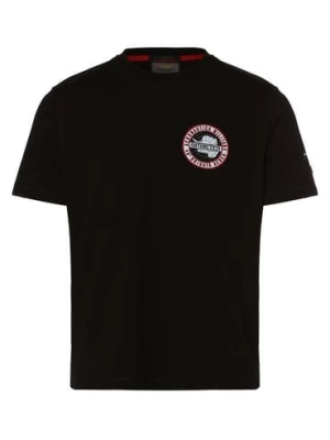 Aeronautica T-shirt męski Mężczyźni Bawełna czarny jednolity,