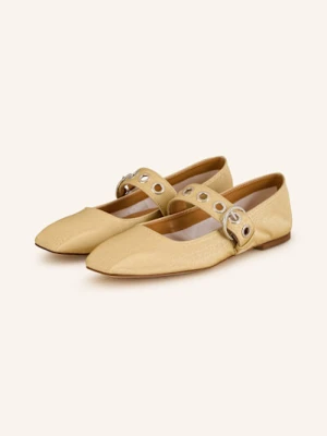 Aeyde Baleriny Mary Jane Uma Eyelet beige