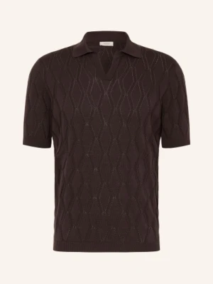 Agnona Dzianinowa Koszulka Polo Z Jedwabiem braun