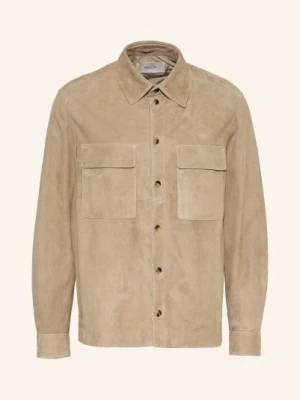 Agnona Kurtka Skórzana beige