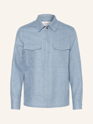 Agnona Kurtka Z Lnu W Stylu Jeansowym blau