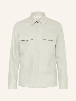 Agnona Kurtka Z Lnu W Stylu Jeansowym gruen