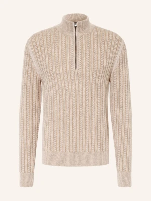 Agnona Sweter Typu Troyer Z Kaszmirem beige