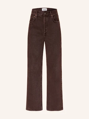 Agolde Jeansy Straight Ren braun