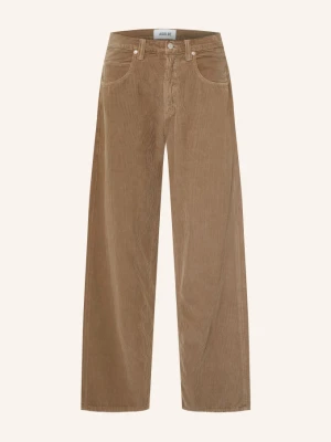 Agolde Spodnie Sztruksowe Regular Fit braun KHAKI