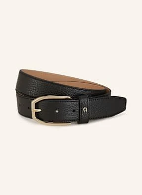 Aigner Pasek Skórzany Casual schwarz