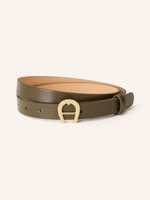 Aigner Pasek Skórzany gruen